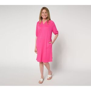 Stan Herman Women's Dress Sz S Crepe Knit Elbow Sleeve Halftan Red